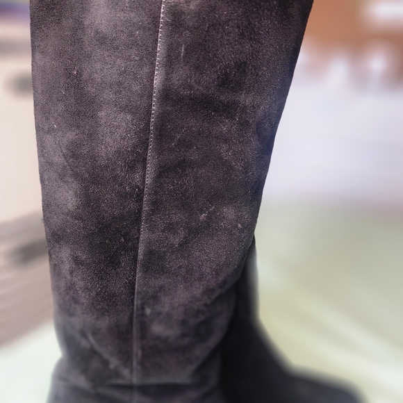 Prada Black Suede Knee Boots - Picture 2 of 8